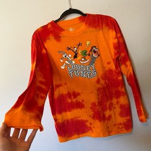 Looney Tunes Tie Dye Long Sleeve Graphic Tee
